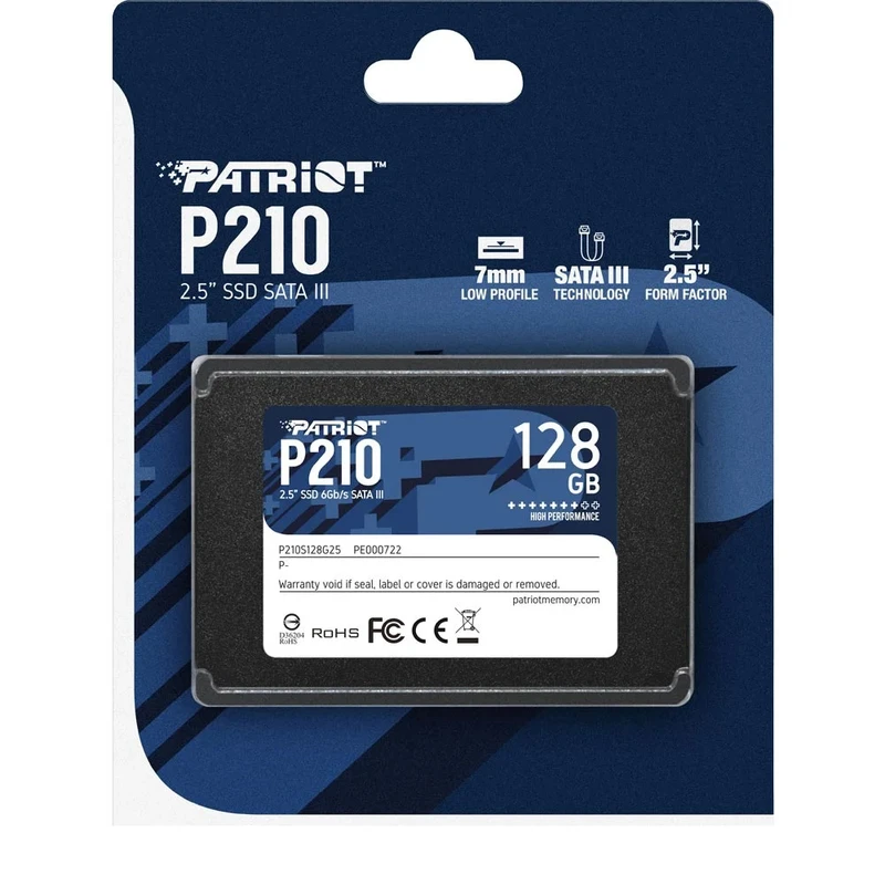 هارد SSD اینترنال پتریوت مدل P210 ظرفیت 128 گیگابایت