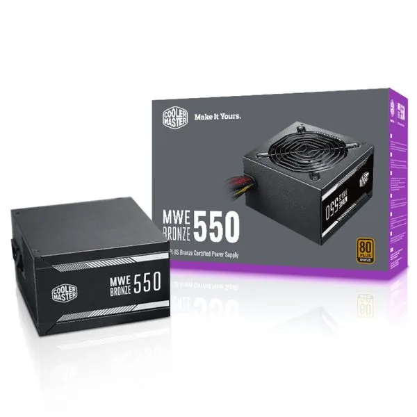 منبع تغذیه کامپیوتر کولر مستر مدل MWE BRONZE 550
